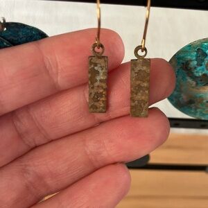Rustic Rectangular Dangle Earrings